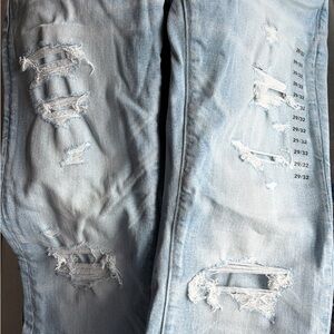 American Eagle Outfitters Light Blue Ripped Skinny Jeans